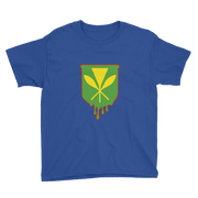 Kanaka Maoli Crest - Green with Red Border *KIDS SHORT SLEEVE*