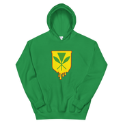 Kanaka Maoli Crest - Yellow with Red Border *ADULT HOODIE*