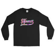 Hawaii Script ~ Floral with White Border *ADULT LONG SLEEVE*