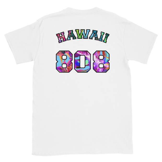 Hawaii 808 - Floral Jersey with Black Border (front/back) *ADULT SHORT SLEEVE*