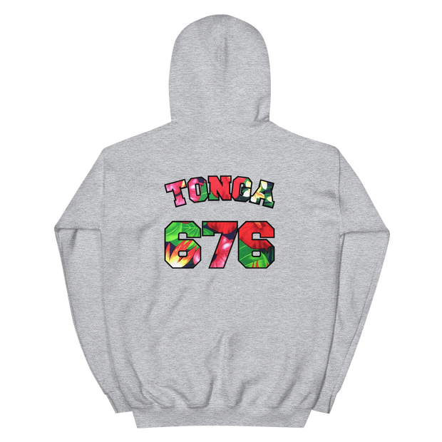 Tonga 676 - Floral Jersey with Black Border (front/back) *ADULT HOODIE*