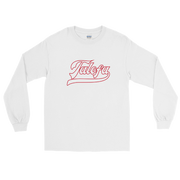 Talofa Script ~ White with Red Border *ADULT LONG SLEEVE*