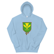 Kanaka Maoli Crest - Green with Red Border *ADULT HOODIE*