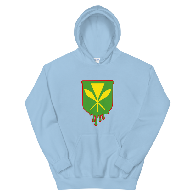 Kanaka Maoli Crest - Green with Red Border *ADULT HOODIE*