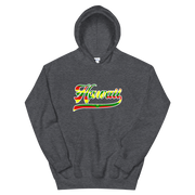 Hawaii Script ~ Flag with White Border *ADULT HOODIE*