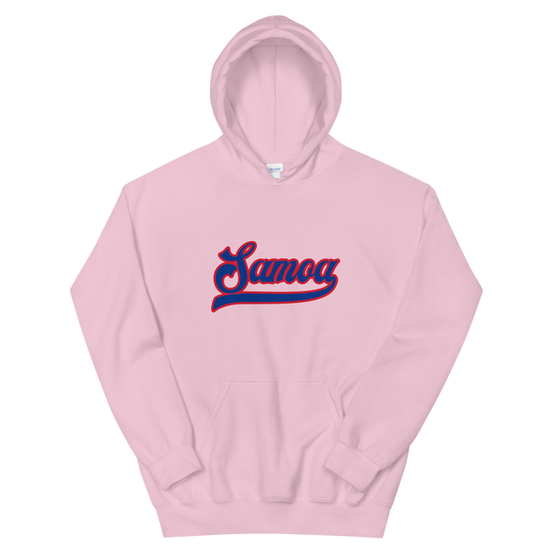 Samoa Script ~ Blue with Red Border *ADULT HOODIE*