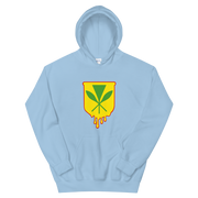 Kanaka Maoli Crest - Yellow with Red Border *ADULT HOODIE*