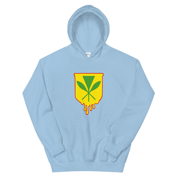 Kanaka Maoli Crest - Yellow with Red Border *ADULT HOODIE*