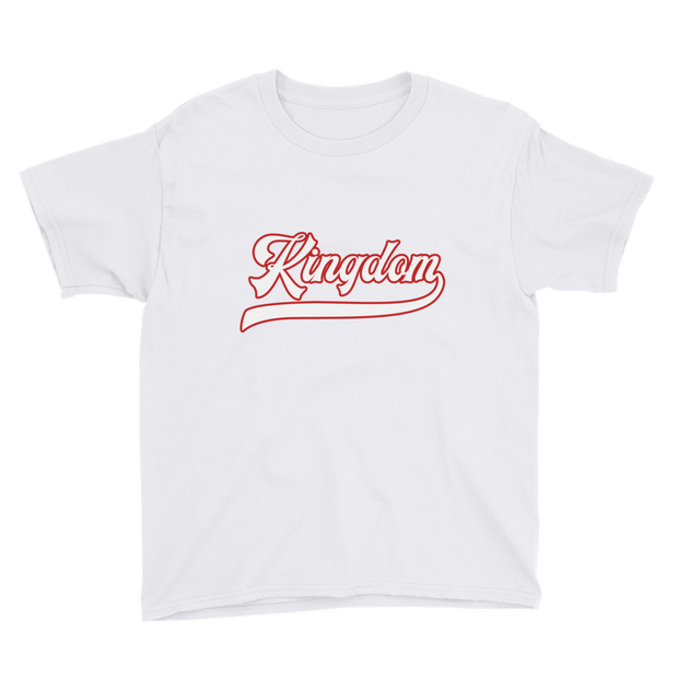 Kingdom Script ~ White with Red Border *KIDS SHORT SLEEVE*