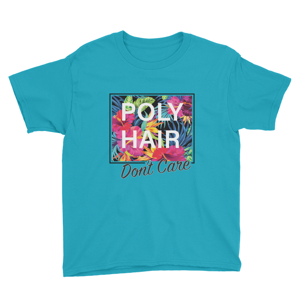 POLY HAIR, Don't Care - Black Border *KIDS SHORT SLEEVE*