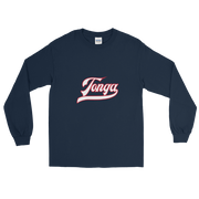 Tonga Script ~ White with Red Border *ADULT LONG SLEEVE*