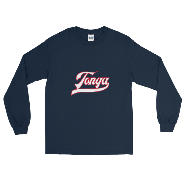 Tonga Script ~ White with Red Border *ADULT LONG SLEEVE*