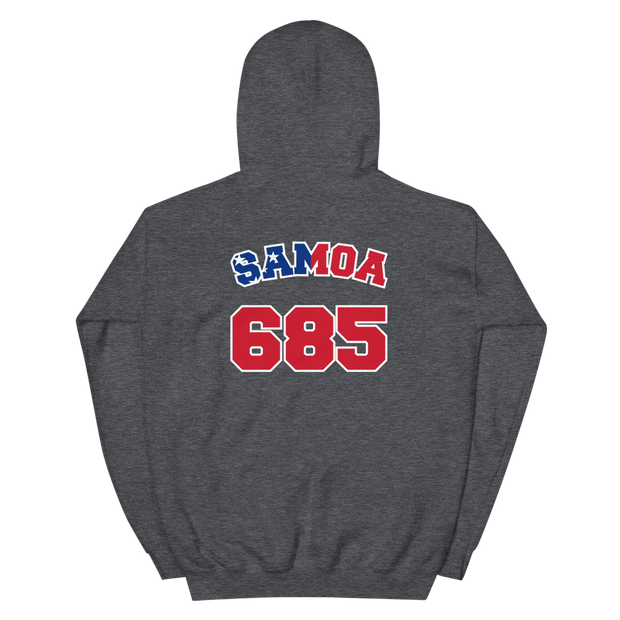 Samoa 685 - Flag with White Border (front/back)  *ADULT HOODIE*