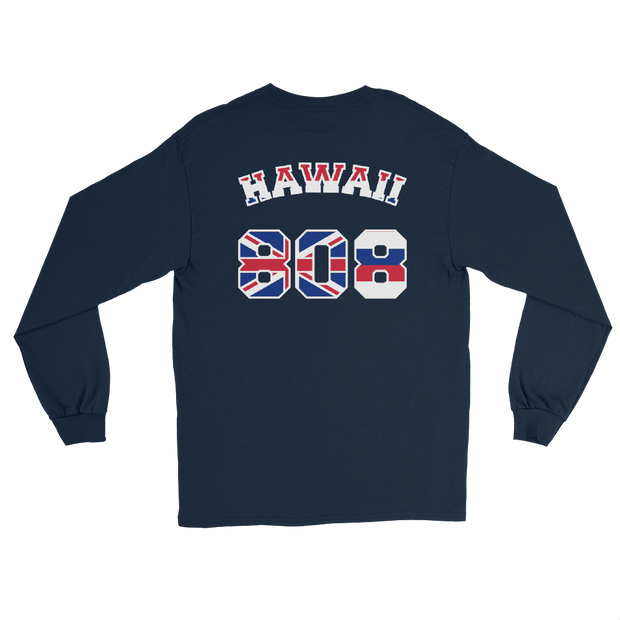 Hawaii 808 Sovereignty - Flag Jersey with White Border (front/back) *ADULT LONG SLEEVE*