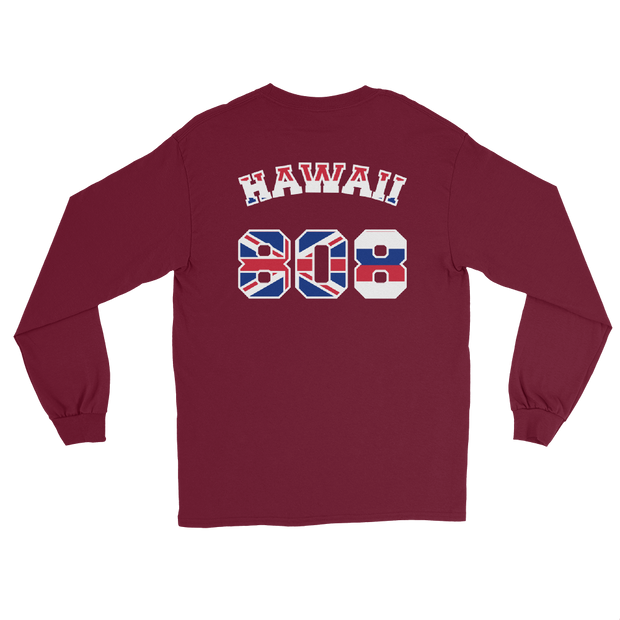 Hawaii 808 Sovereignty - Flag Jersey with White Border (front/back) *ADULT LONG SLEEVE*