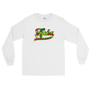 Aloha Script ~ Flag with Black Border *ADULT LONG SLEEVE*