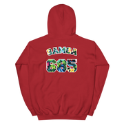 Samoa 685 - Floral Jersey with White Border (front/back) *ADULT HOODIE*