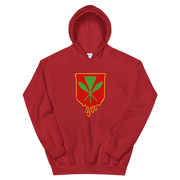 Kanaka Maoli Crest - Red with Yellow Border *ADULT HOODIE*