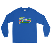 Hawaii Script ~ Flag with White Border *ADULT LONG SLEEVE*