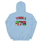 Tonga 676 - Floral Jersey with Black Border (front/back) *ADULT HOODIE*