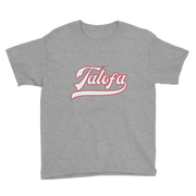 Talofa Script ~ White with Red Border *KIDS SHORT SLEEVE*