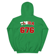 Tonga 676 - Flag with White Border (front/back) *ADULT HOODIE*