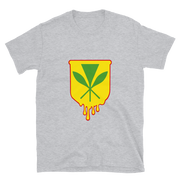 Kanaka Maoli Crest - Yellow with Red Border *ADULT SHORT SLEEVE*