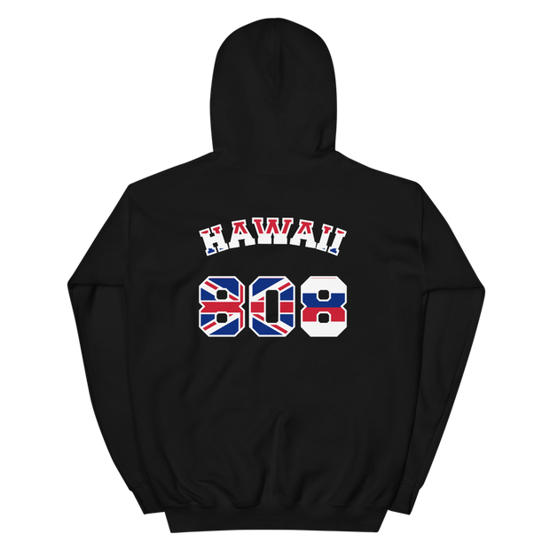 Hawaii 808 Sovereignty - Flag Jersey with White Border (front/back) *ADULT HOODIE*