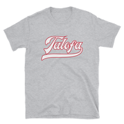 Talofa Script ~ White with Red Border *ADULT SHORT SLEEVE*