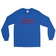 Samoa Script ~ Blue with Red Border *ADULT LONG SLEEVE*