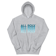 Blue All Poly Repeat *ADULT HOODIE*