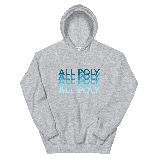 Blue All Poly Repeat *ADULT HOODIE*