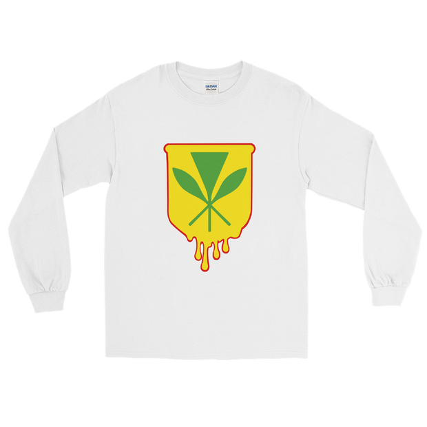 Kanaka Maoli Crest - Yellow with Red Border *ADULT LONG SLEEVE*