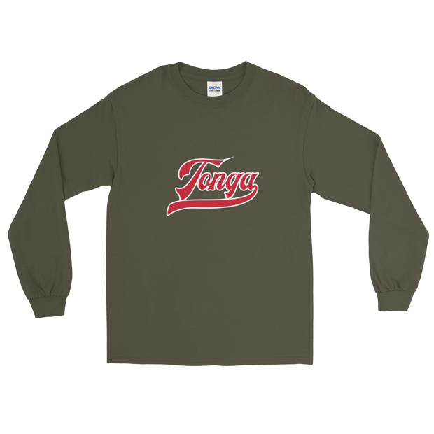 Tonga Script ~ Red with White Border *ADULT LONG SLEEVE*