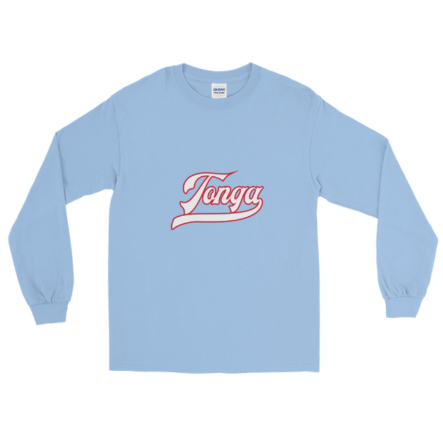 Tonga Script ~ White with Red Border *ADULT LONG SLEEVE*