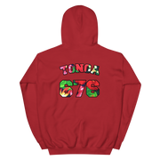 Tonga 676 - Floral Jersey with Black Border (front/back) *ADULT HOODIE*