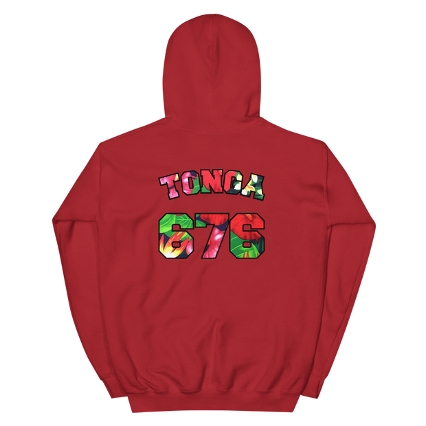 Tonga 676 - Floral Jersey with Black Border (front/back) *ADULT HOODIE*