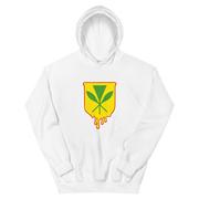 Kanaka Maoli Crest - Yellow with Red Border *ADULT HOODIE*