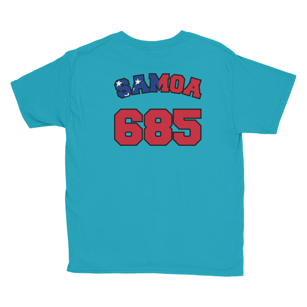 Samoa 685 - Flag with Black Border (front/back) *KIDS SHORT SLEEVE*