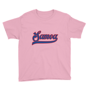 Samoa Script ~ Blue with Red Border *KIDS SHORT SLEEVE*