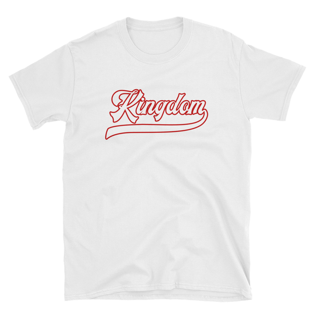 Kingdom Script ~ White with Red Border *ADULT SHORT SLEEVE*