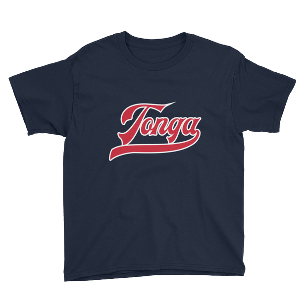 Tonga Script ~ Red with White Border *KIDS SHORT SLEEVE*