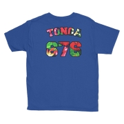 Tonga 676 - Floral Jersey with Black Border (front/back) *KIDS SHORT SLEEVE*