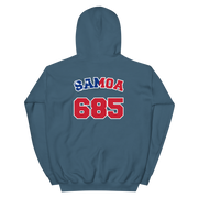 Samoa 685 - Flag with White Border (front/back)  *ADULT HOODIE*