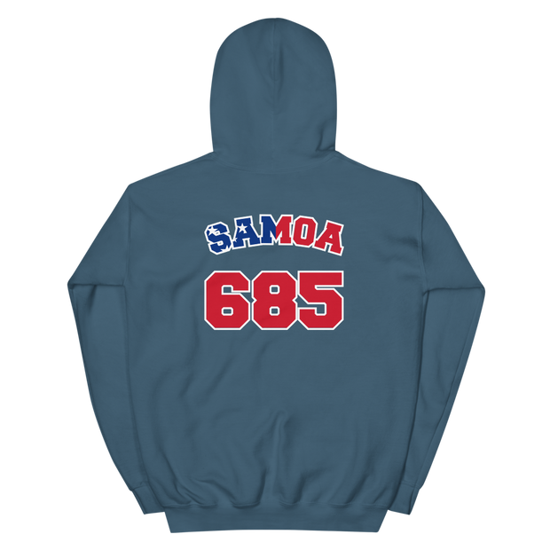 Samoa 685 - Flag with White Border (front/back)  *ADULT HOODIE*