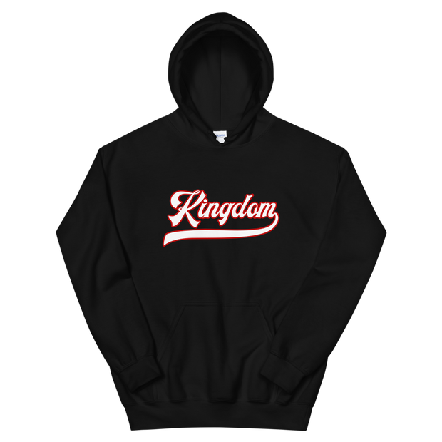 Kingdom Script ~ White with Red Border *ADULT HOODIE*