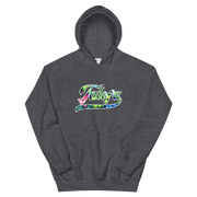 Talofa Script ~ Floral with White Border *ADULT HOODIE*