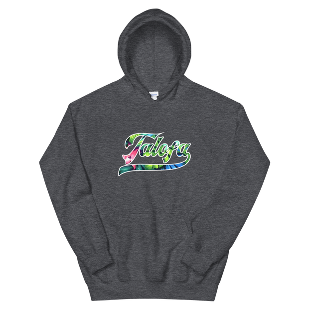 Talofa Script ~ Floral with White Border *ADULT HOODIE*