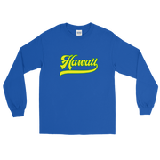 Hawaii Script ~ Yellow with Green Border *ADULT LONG SLEEVE*