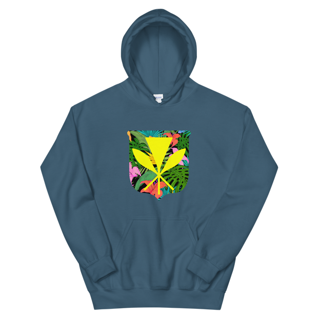 Kanaka Maoli Coat of Arms with Floral Shield *ADULT HOODIE*